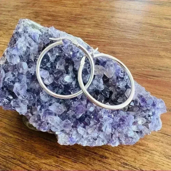 Classic Hoops 925 Hoops Earrings - Picture 1 of 6